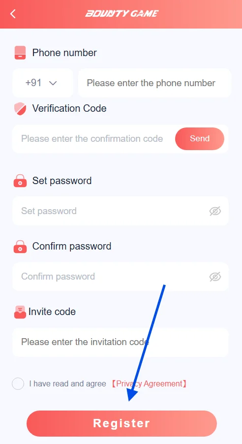 Click the register button