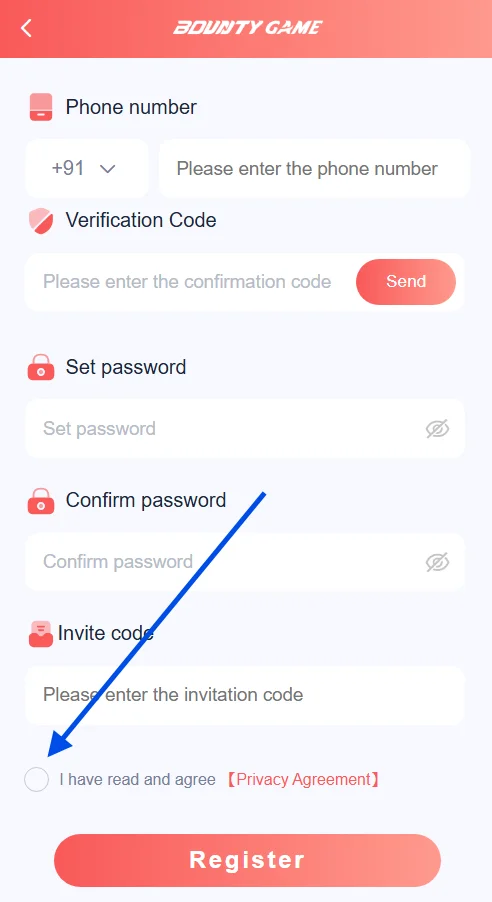 Tick the checkbox for privacy policy