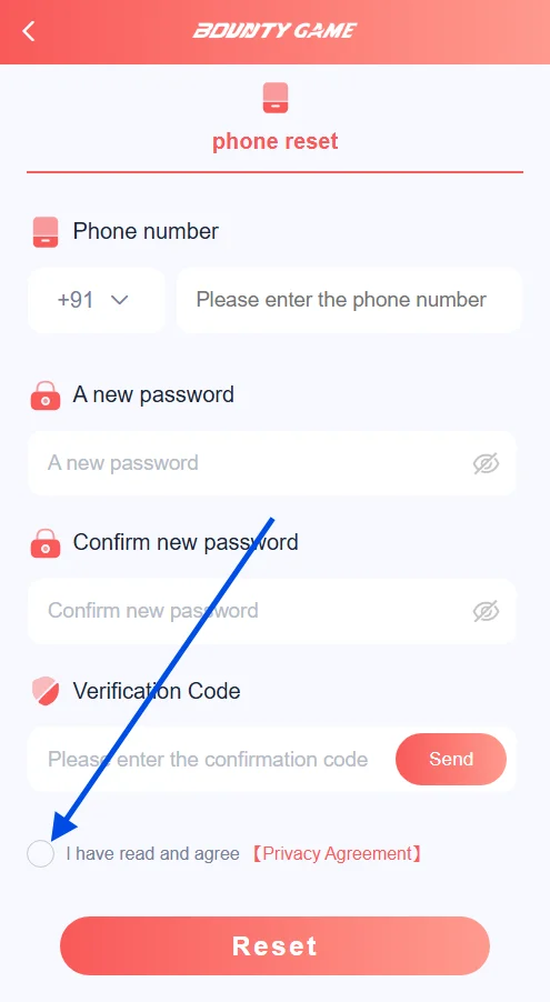 accept privacy agreement