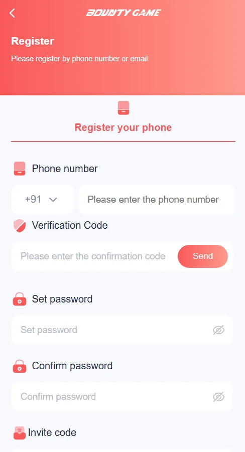 bounty game registration page