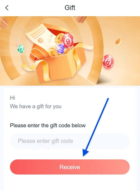 click Receive button