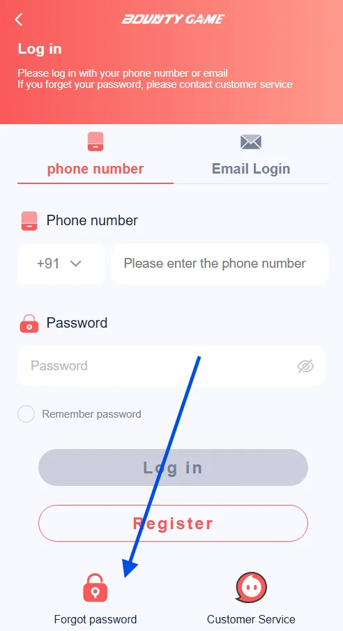 click forgot password